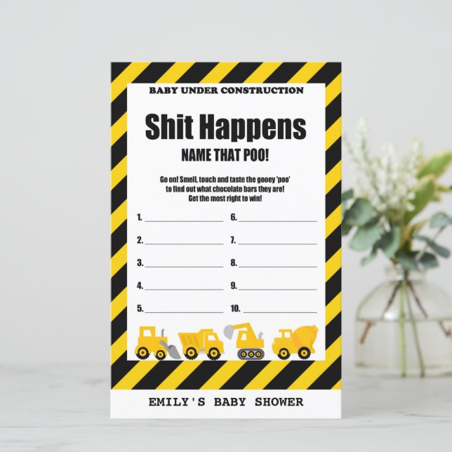 Baby Under Construction Baby Shooting Game PRINTED (Stehend Vorderseite)