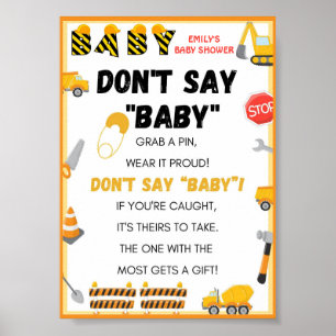 Baby Under Construction Baby Shooting Game-Zeichen Poster