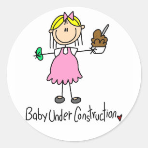Baby Under Construction T-Shirts und Geschenke Runder Aufkleber