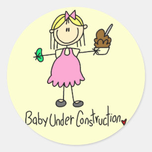 Baby Under Construction T-Shirts und Geschenke Runder Aufkleber