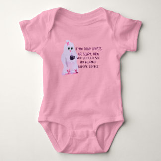 Baby undershirt , cute moms scary before coffee strampler