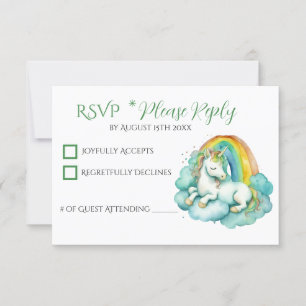 Baby Unicorn Babydusche RSVP Karte