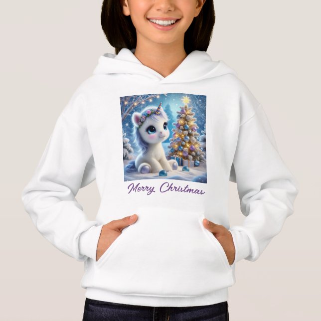 Baby Unicorn Christmas Hoodie (Vorderseite)
