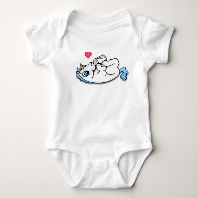 Baby Unicorn, der Zeit - Blau füttert Strampler (Vorderseite)