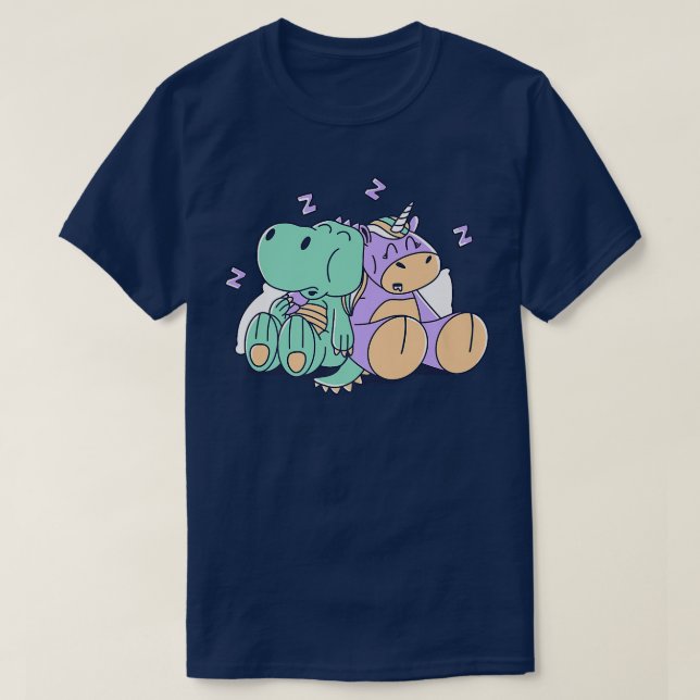 Baby Unicorn & Dinosaurier Schlafkids Schlafkleidu T-Shirt (Design vorne)