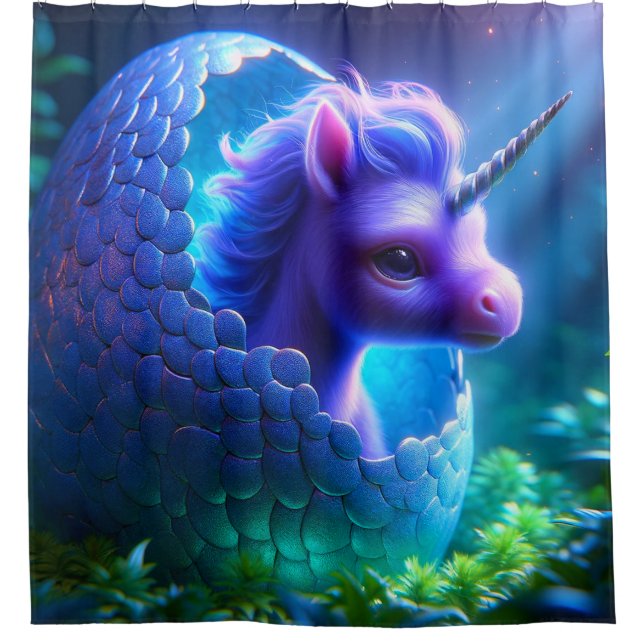 Baby Unicorn Duschvorhang (Vorderseite)