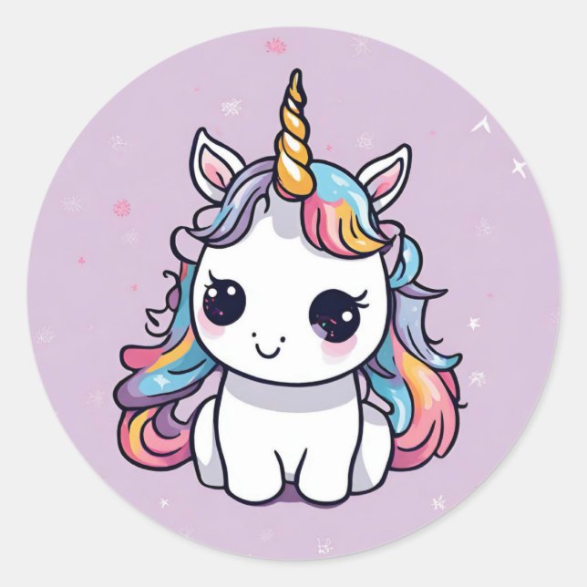 Baby Unicorn Gastgeschenk Stickers (Vorderseite)