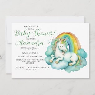 Baby Unicorn Gender Neutral Baby Dusche Einladung