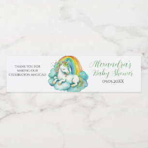 Baby Unicorn Gender Neutral Baby Dusche Wasserflaschenetikett