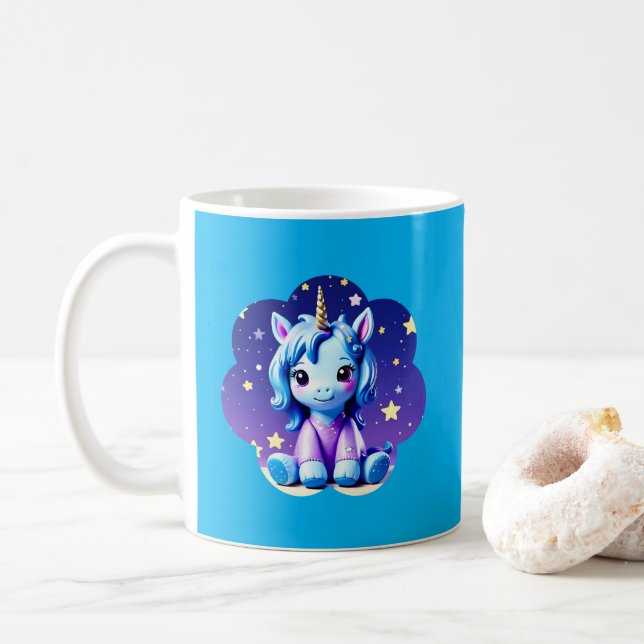 Baby Unicorn in PJ's Tasse (Mit Donut)