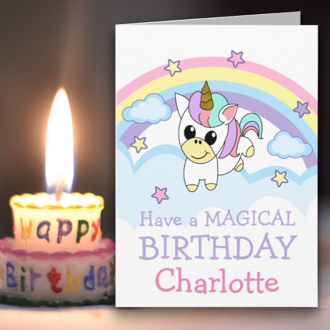 Baby Unicorn Magical Birthday Karte (Von Creator hochgeladen)