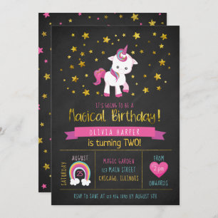Baby Unicorn Magical Birthday Party Einladung