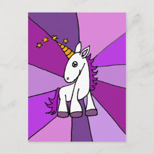 Baby Unicorn mit Golden Horn Art Postkarte