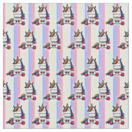 Baby Unicorn mit Rainbow Background Stoff