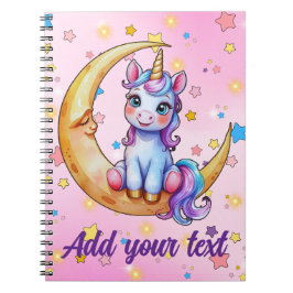 Baby Unicorn Moon Notebook Notizblock