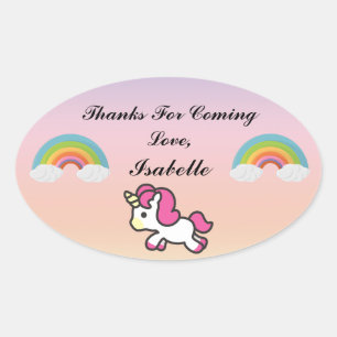Baby Unicorn Party Vielen Dank Sticker
