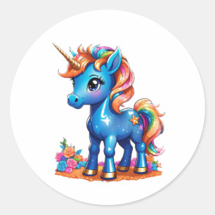 Baby Unicorn Runder Aufkleber
