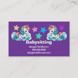 Baby Unicorns on Clouds Babysitten Kindertagesstät Visitenkarte