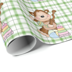 Baby Unisex Monkey Cartoon Packpapier
