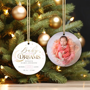 Baby unserer Träume Pink Baby's erstes Weihnachten Keramik Ornament
