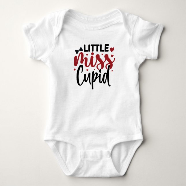 Baby Valentine's Day Little Miss Cupid Baby Bodysu Strampler (Vorderseite)