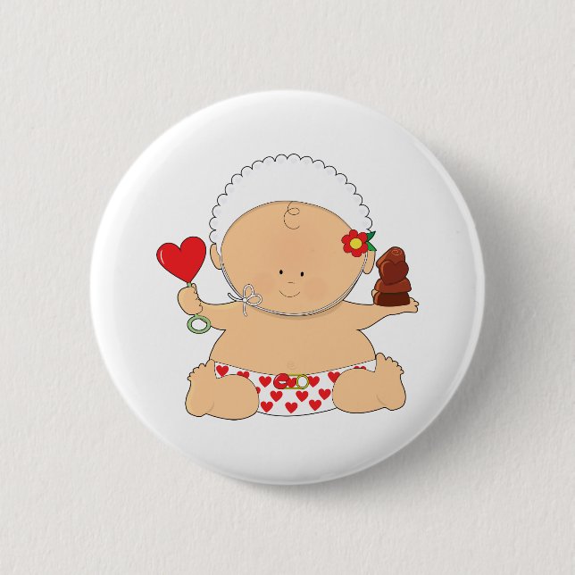 Baby-Valentinsgrüße Button (Vorderseite)