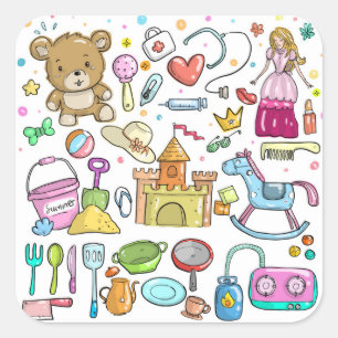 Baby-Versorgungen Quadratischer Aufkleber