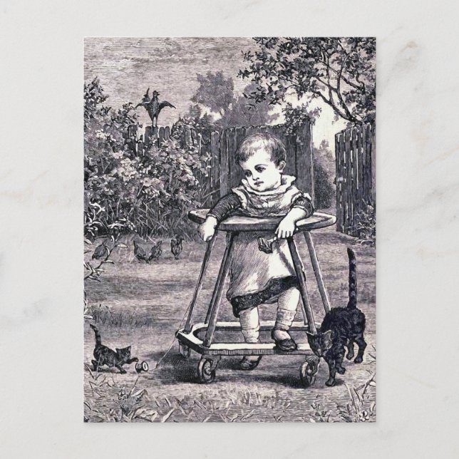 "Baby" Vintage Buchillustration Postkarte (Vorderseite)