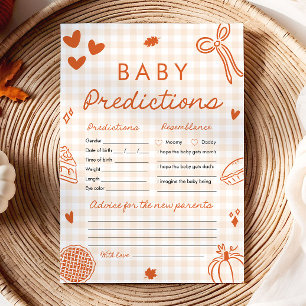 Baby-Vorhersage-Baby-Shower-Spiel im Herbst-Handze Einladung