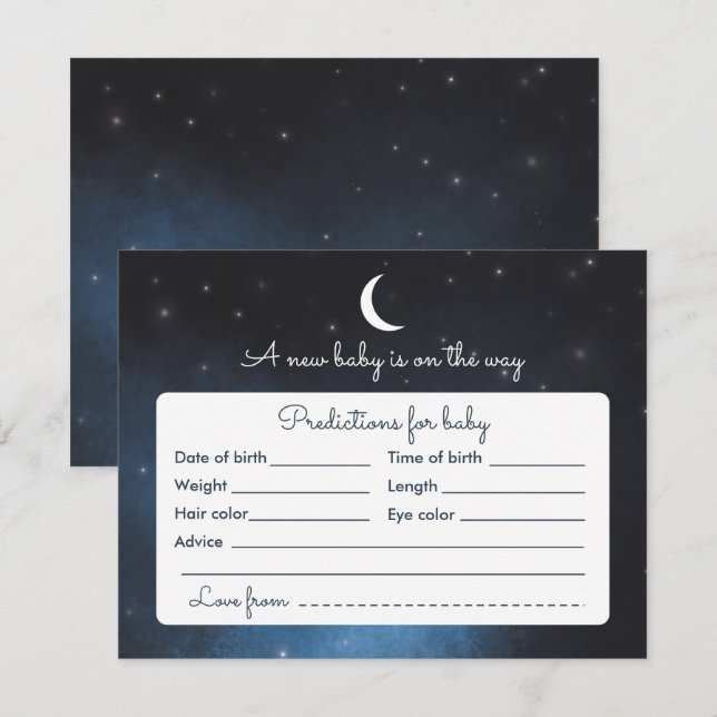 Baby-Vorhersage-sternenklare Einladung (Vorne/Hinten)
