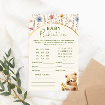 Baby Vorhersage Wildblumen-Teddybär-Baby-Party