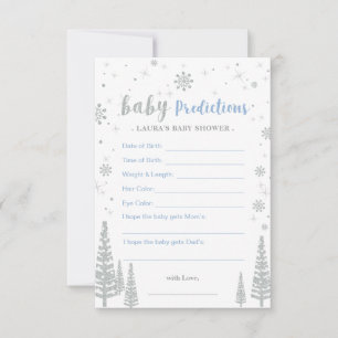 Baby-Vorhersagekarte - Winter-Baby-Party-Spiel Hinweiskarte