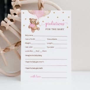 Baby Vorhersagen für den Baby Shower Teddy Bär Einladung