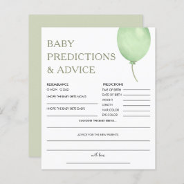 Baby-Vorhersagen | Green Balloon Baby Showspiel