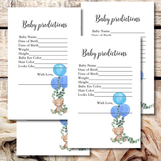 Baby Vorhersagen Oh Boy Bären Balloon Eucalyptus (Von Creator hochgeladen)