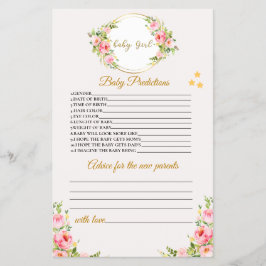 Baby-Vorhersagen und Ratgeber-Karte, Baby-Dusche-S Flyer