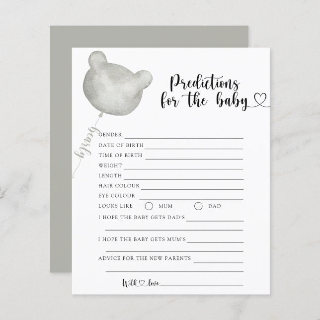 Baby-Vorhersagen und Ratschläge (Vorne/Hinten)