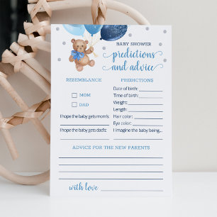 Baby-Vorhersagen und -Ratschläge Baby Shower Teddy Einladung