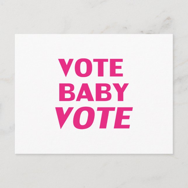 "Baby-Vote abstimmen" heißen Rosa, Magenta, Fuchsi Postkarte (Vorderseite)