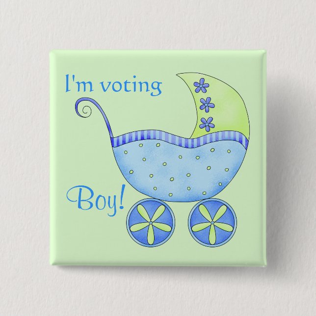 Baby Voting Boy Gender Reveal Party Abzeichen Butt Button (Vorderseite)