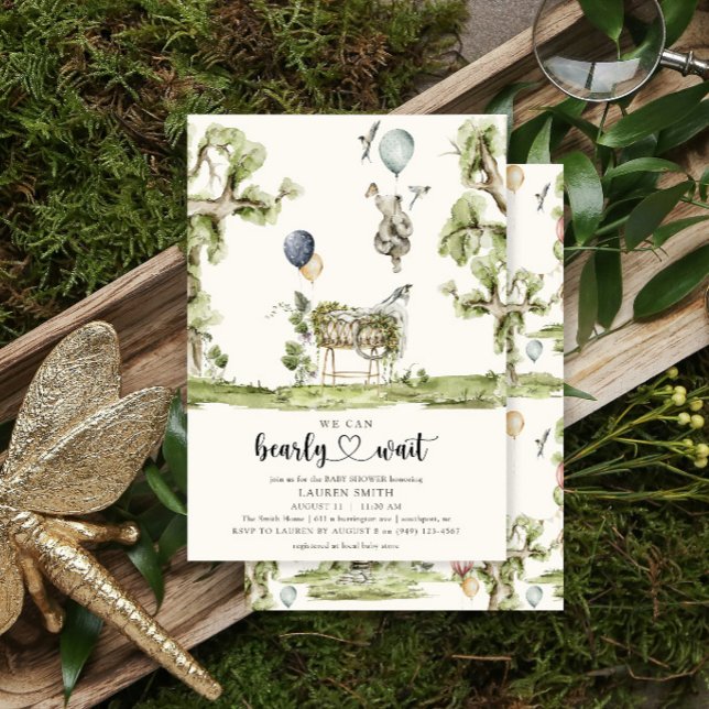 Baby Wait Heart Watercolor Babydusche Einladung (Von Creator hochgeladen)