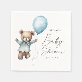 Baby Wait Teddy Bear Boys Babydusche Serviette
