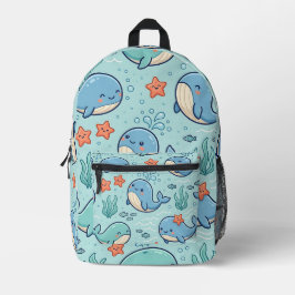 Baby-Wal-Rucksack – Pastell-Ozean-Muster Bedruckter Rucksack