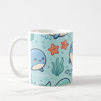 Baby-Wal-Tasse – Ozean-Pastell-Muster Kaffeetasse