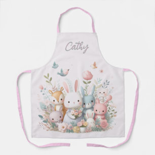 Baby-Waldtiere Rosa All-Over-Print-Schürze Schürze