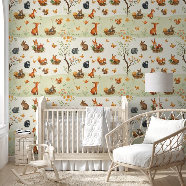 Baby-Waldtiere  Tapete (Kinder)