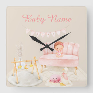 Baby Wall Clock Quadratische Wanduhr