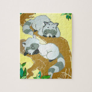 Baby-Waschbären-Schlaf-Puzzle Puzzle