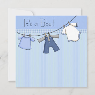 Baby Wäscheleine Baby Jungen Kleidung Babyparty Einladung