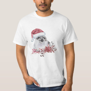 Baby Water Siegel Tragen Weihnachtshut T-Shirt
